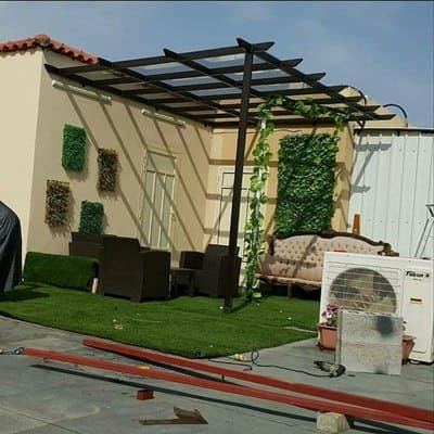 صور أحدث برجولات خشبية وحديد 